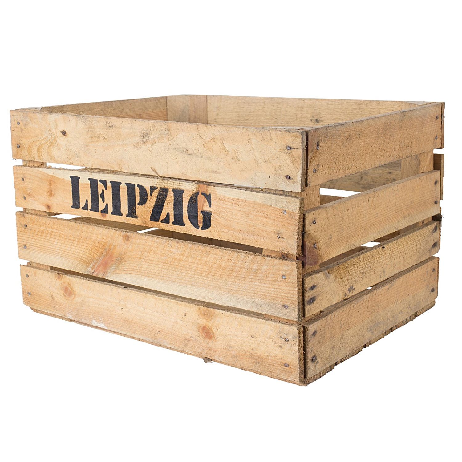 Apfelkiste mit Aufdruck "Leipzig" 50x40x30cm