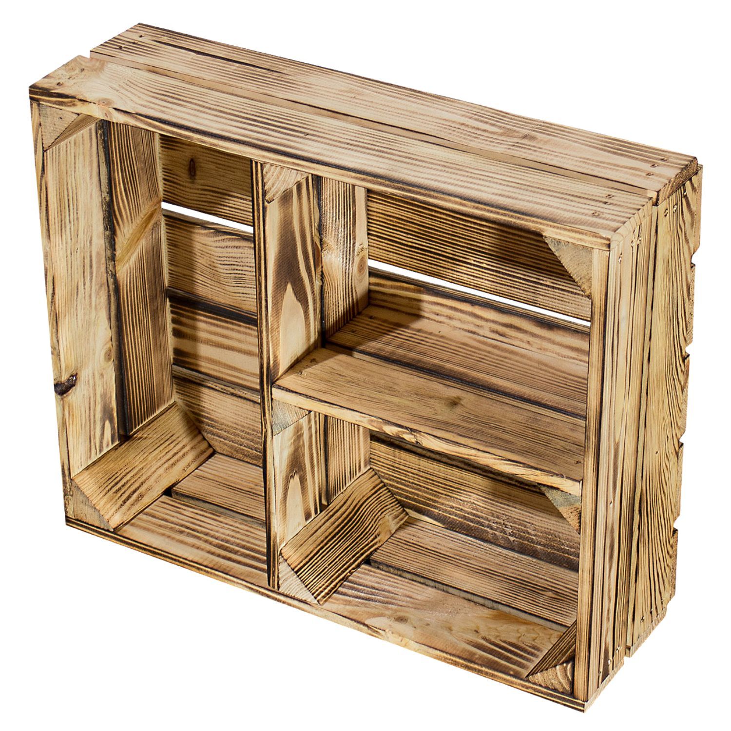 Flache geflammte Kiste mit T Trenner 50x40x15cm