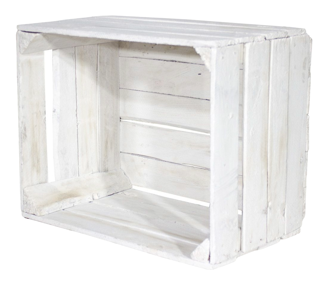 *B-Ware* Alte weiße Holzkiste 50x40x30cm