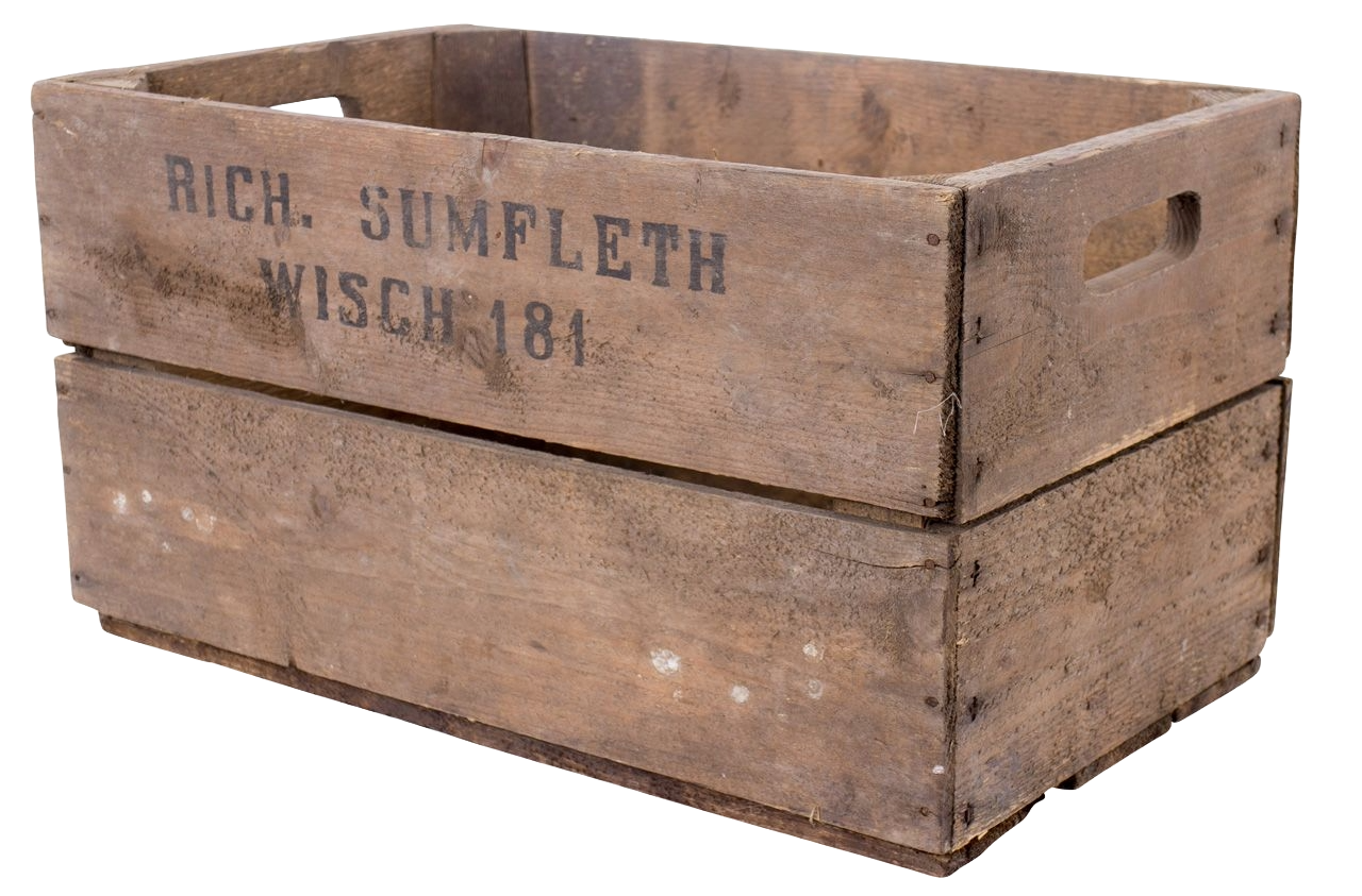 /// B-Ware /// Alte Birnenkiste mit zwei Seitenbrettern 49x30x28cm