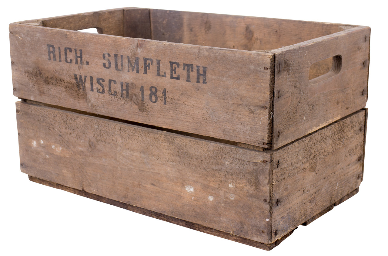 Birnenkiste mit 2 Seitenbrettern 49x30x28cm